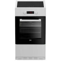 Beko – Cuisinière induction 3 feux – Four 60L – Chaleur pulsée 3D – Nettoyage catalyse – 50cm – Coffre de rangement – Coloris blanc