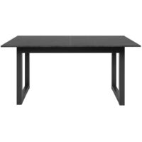 Table extensible Austin 80A - Décor ardoise foncé et anthracite - Allonge de 40 cm incluse - L160-200 x H75 x P90 cm
