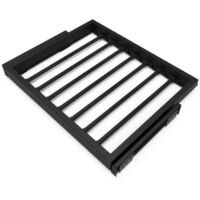 Emuca – Tringles à pantalon 7029254 – Kit de 7 avec cadre coulissant à fermeture douce – Réglable pour armoires 600mm – Finition noire