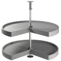 Emuca – Plateau pivotant 710mm – 2 plateaux pour module 800mm – Plastique recyclable et aluminium anodisé – Capacité 20kg par plateau
