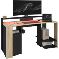 Parisot Bureau Gamer META chêne noir design moderne