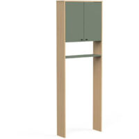 Colonne sanitaire / WC - Vert et chene - 2 portes - L64 x P20 x H186 cm - ELISA - DEMEYERE