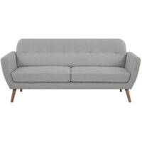 Canapé - 3 places - LILLY - Tissu Gris clair - 193 x 79 x 86 cm - SENHO