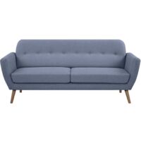 Canapé - 3 places - LILLY - Tissu Bleu clair - 193 x 79 x 86 cm - SENHO