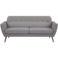 Canapé - 3 places - LILLY - Tissu Beige - 193 x 79 x 86 cm - SENHO
