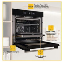 Whirlpool – Four encastrable chaleur tournante 73L – Nettoyage pyrolyse – Classe A+ – 15 programmes – Dimensions H59,7 x L59,5 x P56,4 cm – Inox antitraces - WO54S8PPM1SXAF