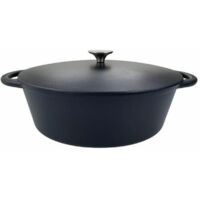 Cocotte en fonte - BAUMALU - 336408 - Ovale 33 cm - Noir mat