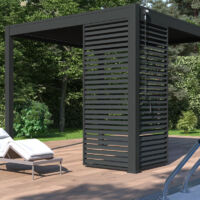 Ombrea – Panneau brise-vue aluminium anthracite 1 m – Ventelles horizontales – Protection élégante pour extérieur – Design moderne