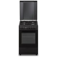 Oceanic – Cuisinière gaz 4 feux OCEACG50GB – Dimensions L49,8 x P61 x H86 cm – Nettoyage facile – Couleur noir