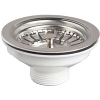 Wirquin – Bonde de lavabo inox 90 mm – Panier rond sans trop plein – Installation facile – Garantie 5 ans