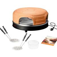 Four à pizza électrique 1100W avec voyant lumineux – Capot en terracotta – Technologie PRE-bake pour mini-pizza parfaite – Emerio