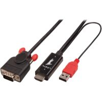 Câble adaptateur LINDY HDMI / VGA Fiche mâle HDMI-A, Fiche mâle VGA 15 pôles 1.00 m noir 41455 Câble