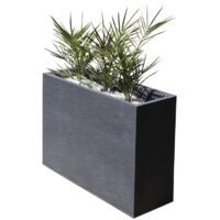 EDA – Jardinière muret loft L – 46 L – 78,5 x 29,5 x H. 60 cm – Résistante aux UV et gel – Pré-percée avec zone de rétention d'eau – Gris anthracite