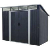 Abri de jardin en métal 4,59 m2 - Kit d'ancrage inclus - Gris anthracite