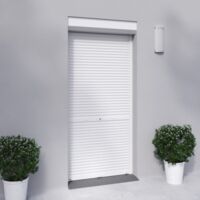 Volet roulant manuel pour porte L100 x H220 cm en PVC – Lames double paroi – Manœuvre tirage direct – Adaptable et ajustable – France Combi