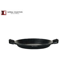 Imperial Collection IM-PL32M: Poêle à paella de 32 cm avec poignées en silicone - Noir