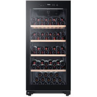 Haier – Cave à vin de vieillissement 210L – 116 bouteilles – Mono zone – Hauteur 1,27m – Largeur 59,5cm – Classe A