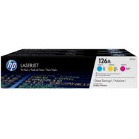 Lot de 3 cartouches de toner tricolores d'origine HP 126A (CF341A) pour HP LaserJet Pro CP1025