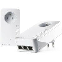 Kit de démarrage 2 adaptateurs CPL Devolo Magic 2 LAN triple 3 ports Ethernet