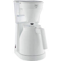 ABSAAR 1023-05 - Cafetiere - Thermo-pot a commande a une main, reservoir deau transparent -Blanc