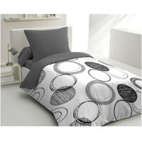 Ensemble housse de couette HOME LINGE PASSION Audace microfibre gris clair 140x200 + taie 63x63