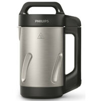 Philips – Blender chauffant 1000W inox 1,2 L – 5 fonctions – Mixage manuel, soupe lisse, soupe avec morceaux – Interface simple