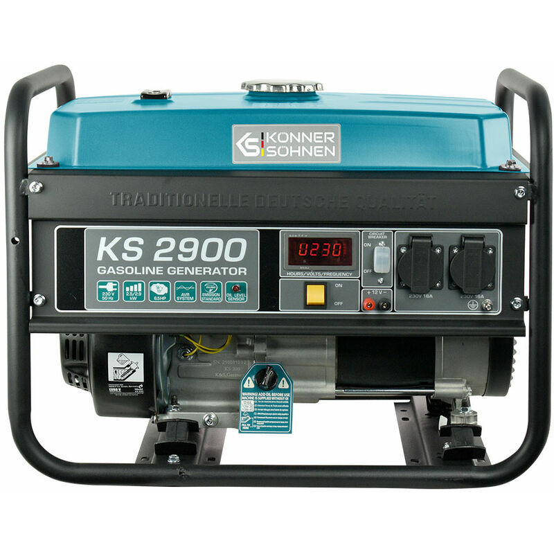 Groupe électrogène KS7000E-G - Essence et Gaz - 5.5 kW Monophasé 230V - AVR  - Démarrage électrique/manuel - Könner & Söhnen