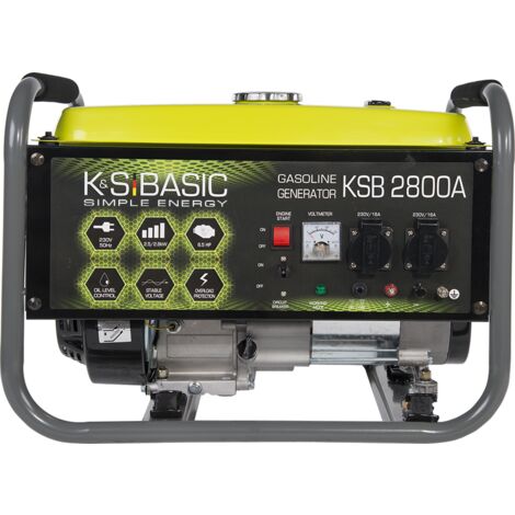 Groupe électrogène à essence KSB 2800A, puissance maximale 2800W, démarrage  manuel, régulateur de tension automatique (AVR)