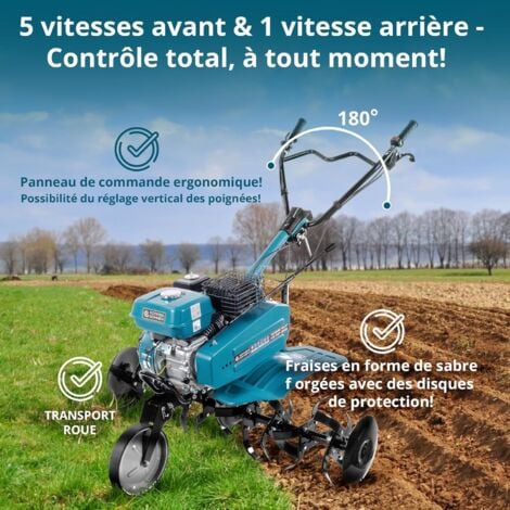 Könner & Söhnen. Motoculteur à Essence Könner & Söhnen KS 7HP-950A avec entraînement par Courroie et par chaîne. 7,0 CV, Convient pour Labourer Tous Types de sols. K&S motobineuse à Essence.