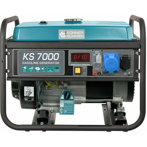 Könner & Söhnen – Groupe électrogène thermique 5 kW 389cc – Système AVR – Moteur en cuivre – Démarrage électrique – Réservoir 25L – Antivibratoire - 7000E