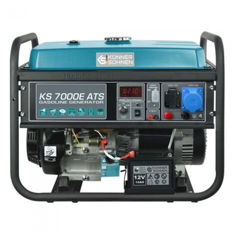 Könner & Söhnen – Groupe électrogène essence 5,5 kW – Démarrage automatique ATS – Autonomie 17h – Niveau sonore 70 dB – 230V CEE 32A - 7000E