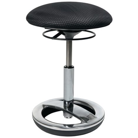 Hocker mit Standfußring Polster schwarz Sitzhöhenverstellung 440-570 mm TOPSTAR (1/5)