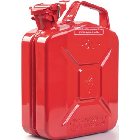 Kraftstoffkanister 5l Feuerrot RAL 3000 Stahlbl.0,9mm L230xB120xH310mm