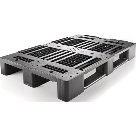 CRAEMER Kunststoffpalette L1200xB800xH150mm 3Kufen durchbrochen m.Rand HD-PE - 83360201