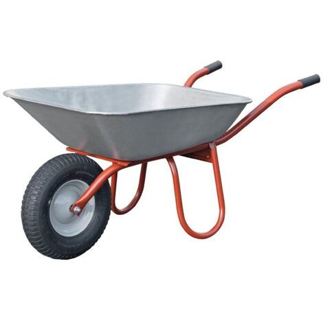 Schubkarre Carry 85 l – verzinkte Flachmulde mit verstärktem Rand – Stahlrahmen – 2 Räder – max. Nutzlast 150 kg – Capito (1/2)