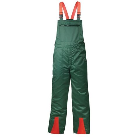 Schnittschutzlatzhose FICHTE Gr.56 grün/rot FELDTMANN (1/4)