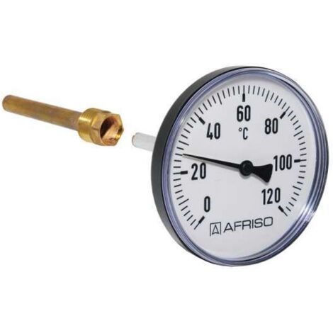 Bimetall-Thermometer BiTh 100 K 0/120C 100mm G1/2B ax Kl.2