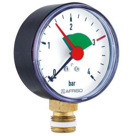 Heizungsmanometer HZ 63 0/4bar G3/8B m.PTFE rad Kl.2,5