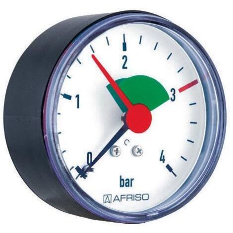 Afriso Rohrfeder-Manometer Manometer 0  4bar Anschluss hinten 3/8 AG Ø 63mm 63914