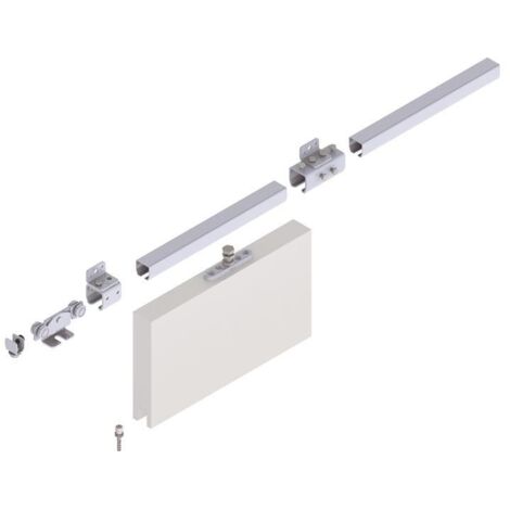 Schiebetorgarnitur Pro 100 Wand blau verz.L.2000mm Flügelgewicht max.100kg (1/2)