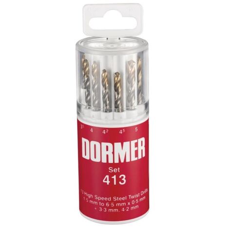 Spiralbohrersatz A094 DIN 338 TypN D.1,5-6,5x0,5mm HSS 13tlg.Runddose (1/2)