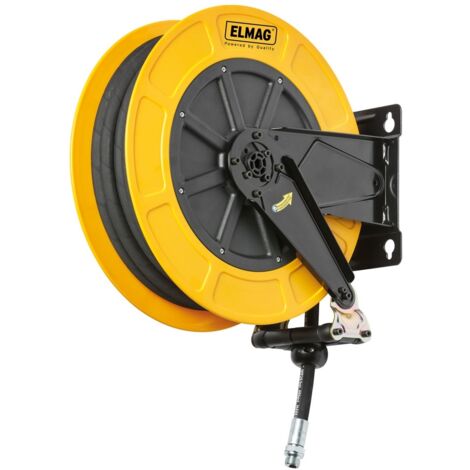 ELMAG INDUSTRIE Schlauchaufroller 4430/12, für Druckluft u. Wasser 70°C, 12 m, 3/8, 20 bar, ABS-Kunststofftrommel