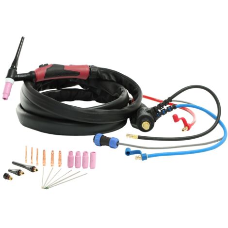 ELMAG WIG-Schlauchpaket SRC 18/8m - HF U/D (3DT) wassergekühlt, SteckerØ 13mm 35/50mm² inkl. UP/DOWN Leistungsregelung am Handgriff, Gasschlauch mit Q
