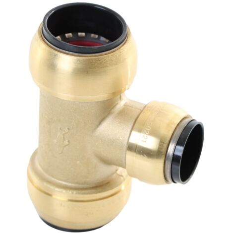 ELMAG T-Reduzier-Steckverbinder Messing SharkBite für Rohr 28 mm auf 22 mm (1/2)
