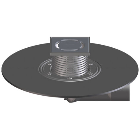 Bodenablauf DN50/75 mit Siphon, verschweißte Bitumenbahn, 123x123mm/115x115mm