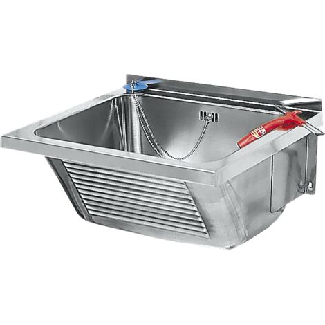 KWC Wand-Ausgussbecken LTJ450 Ablauf mittig, Edelstahl