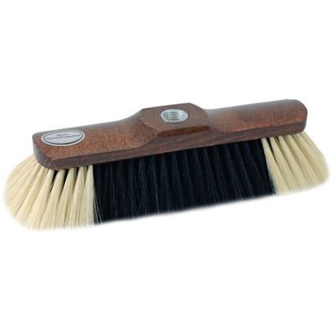 Haushaltsbesen Rosshaarmischung Länge 280 mm braun lackiert mit Gewinde