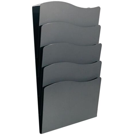 Prospekthalter H430xB240xTmm Anz.Fächer 5 DIN A4 Metall schwarz
