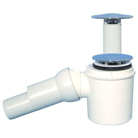Duschwannen-Siphon DN50/40x6/4" mit abnehmbarem Überlaufrohr, Drehanschluss und 75 mm Chromplatte