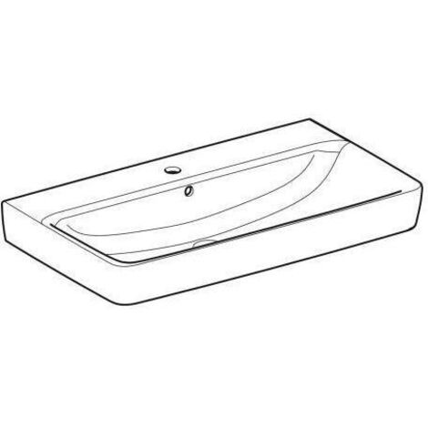 Geberit Waschtisch Renova Plan mit Hahnloch, mit ÜL 850x480mm weiß
